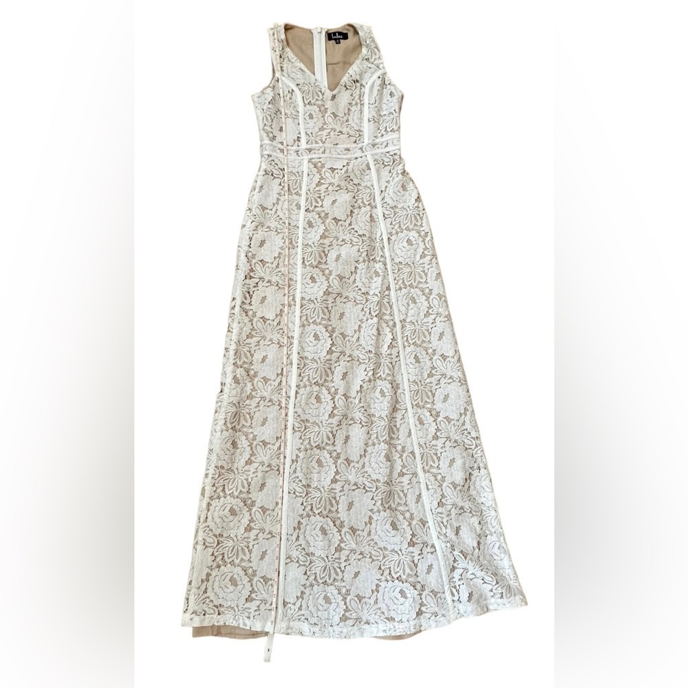 Lulus White Lace Long‎ Maxi Dress sz Medium NEW Wedding Bride Gown - Picture 7 of 12